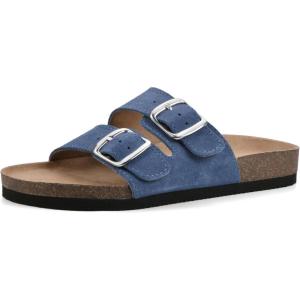 imageWHITE MOUNTAIN Womens Helga Flat SandalDenim BlueSuede