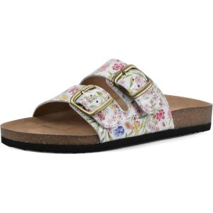 imageWHITE MOUNTAIN Womens Helga Flat SandalWhiteMulti FloralLeather