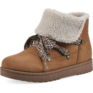 imageWHITE MOUNTAIN Womens Idol Faux Fur Laceup Ankle BootieChestnutFabric