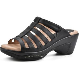 imageWHITE MOUNTAIN Womens Valencia Strappy Clog SandalBlackBurnSmooth