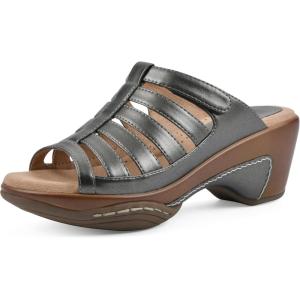 imageWHITE MOUNTAIN Womens Valencia Strappy Clog SandalPewterMetSmooth