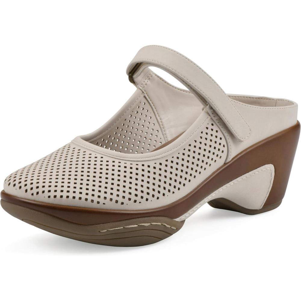 White Mountain Vinto2 Zoccoli Donna Con Cinghia Regolabile E Soletta Imbottita, Colore Marrone