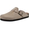imageWHITE MOUNTAIN Womens Bendees ContrastStitched Signature ComfortMolded Footbed ClogSandal WoodSuede