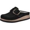 imageWHITE MOUNTAIN Womens Bueno MuleBlack Suede With Faux Fur