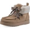 imageWHITE MOUNTAIN Womens Icebox Faux Fur Moc Toe BootieBeach WoodSuede