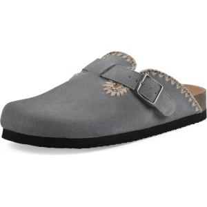 imageWHITE MOUNTAIN Womens Bendees ContrastStitched Signature ComfortMolded Footbed ClogBlue RaspberrySuede