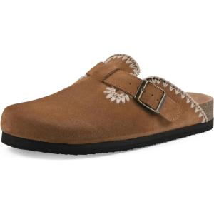 imageWHITE MOUNTAIN Womens Bendees ContrastStitched Signature ComfortMolded Footbed ClogWhiskeySuede