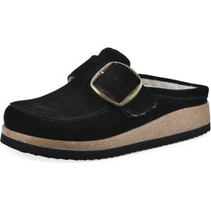 imageWHITE MOUNTAIN Womens Bueno MuleBlack Suede With Faux Fur