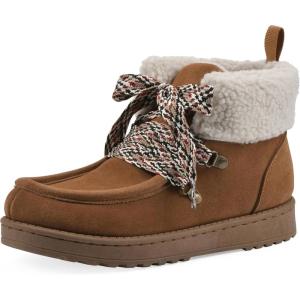 imageWHITE MOUNTAIN Womens Icebox Faux Fur Moc Toe BootieWhiskeySuede