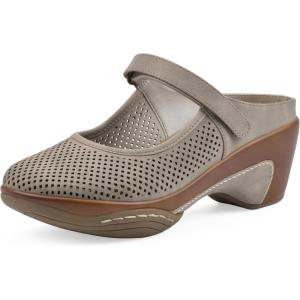 imageWHITE MOUNTAIN Womens Vinto 2 Heeled Mary Jane ClogLt TaupeSueded Smooth