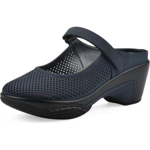 imageWHITE MOUNTAIN Womens Vinto 2 Heeled Mary Jane ClogNavySueded Smooth