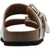 imageWHITE MOUNTAIN Womens Griffon DoubleBuckle Signature ComfortMolded Footbed SandalWhiteLeather