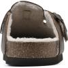 imageWhite Mountain Womens Bari ClogBrownLeather WFaux Fur