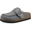 imageWHITE MOUNTAIN Womens Bayberry Buckle Signature ComfortMolded Footbed MuleBlue RaspberrySuede