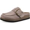 imageWHITE MOUNTAIN Womens Bayberry Buckle Signature ComfortMolded Footbed MuleLt LavenderSuede