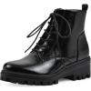 imageWHITE MOUNTAIN Womens Tappy Lug Sole Combat BootBlackPatent