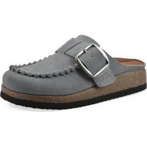imageWHITE MOUNTAIN Womens Bayberry Buckle Signature ComfortMolded Footbed MuleBlue RaspberrySuede