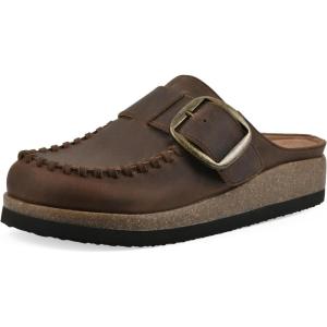 imageWHITE MOUNTAIN Womens Bayberry Buckle Signature ComfortMolded Footbed MuleBrownLeather