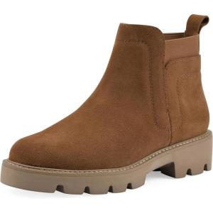 imageWHITE MOUNTAIN Womens Glassie Lug Sole Chelsea Ankle BootieWhiskeySuede