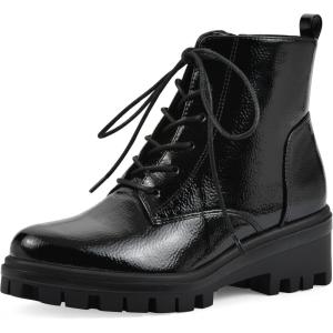imageWHITE MOUNTAIN Womens Tappy Lug Sole Combat BootBlackPatent