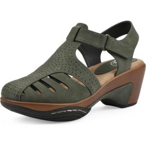 imageWHITE MOUNTAIN Womens Vie Heeled CutOut ClogOliveBuc