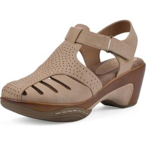 imageWHITE MOUNTAIN Womens Vie Heeled CutOut ClogSandBuc