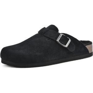 imageWhite Mountain Womens Bari ClogBlackSuede WFaux Fur
