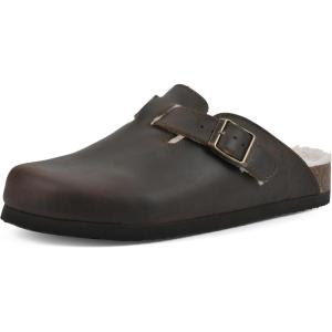 imageWhite Mountain Womens Bari ClogBrownLeather WFaux Fur