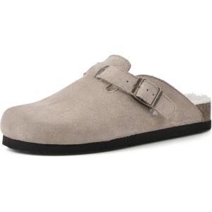 imageWhite Mountain Womens Bari ClogTaupeSuede WFaux Fur