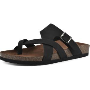 imageWHITE MOUNTAIN Womens Graph Flat SandalBlackLeather