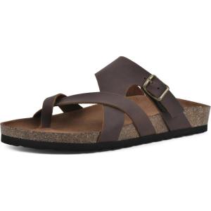 imageWHITE MOUNTAIN Womens Graph Flat SandalBrownLeather