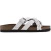imageWHITE MOUNTAIN Womens Harrington Braided Signature ComfortMolded Footbed SandalWhiteLeather