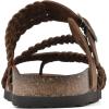 imageWHITE MOUNTAIN Womens Hayleigh Braided Signature ComfortMolded Footbed SandalBrownLeather