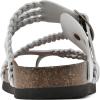 imageWHITE MOUNTAIN Womens Hayleigh Braided Signature ComfortMolded Footbed SandalWhiteLeather