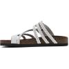 imageWHITE MOUNTAIN Womens Hayleigh Braided Signature ComfortMolded Footbed SandalWhiteLeather