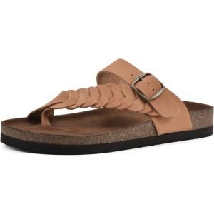 imageWHITE MOUNTAIN Womens Happier Footbed SandalPeach CobblerNubuck