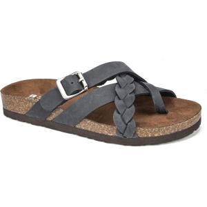 imageWHITE MOUNTAIN Womens Harrington Braided Signature ComfortMolded Footbed SandalBlackNubuck
