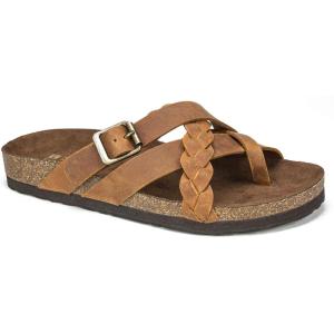 imageWHITE MOUNTAIN Womens Harrington Braided Signature ComfortMolded Footbed SandalWhiskeyLeather