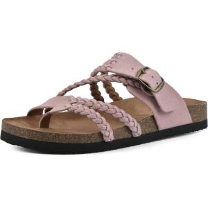 imageWHITE MOUNTAIN Womens Hayleigh Braided Signature ComfortMolded Footbed SandalBlushSuede