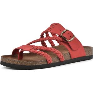 imageWHITE MOUNTAIN Womens Hayleigh Braided Signature ComfortMolded Footbed SandalRedNubuck