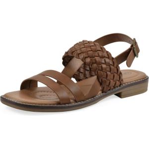 imageWHITE MOUNTAIN Womens Macaroni Strappy Braided SandalDk TanSmooth