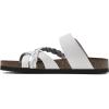 imageWHITE MOUNTAIN Womens Hazy Braided Signature ComfortMolded Footbed SandalWhiteLeather