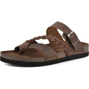 imageWHITE MOUNTAIN Womens Hazy Braided Signature ComfortMolded Footbed SandalWhiskeyLeather