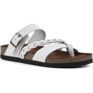 imageWHITE MOUNTAIN Womens Hazy Braided Signature ComfortMolded Footbed SandalWhiteLeather
