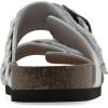 imageWHITE MOUNTAIN Womens Hey Hey Braided DoubleBuckle Signature ComfortMolded Footbed SandalWhiteLeather