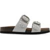 imageWHITE MOUNTAIN Womens Hey Hey Braided DoubleBuckle Signature ComfortMolded Footbed SandalWhiteLeather