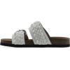imageWHITE MOUNTAIN Womens Hey Hey Braided DoubleBuckle Signature ComfortMolded Footbed SandalWhiteLeather