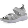 imageWHITE MOUNTAIN Fom Recovery Womens Charry Strappy SlipOn SandalLtgrey Fabric
