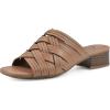 imageWHITE MOUNTAIN Womens Alluvia Low Block Heel Woven SandalTanSmooth