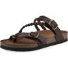 imageWHITE MOUNTAIN Womens Haziest Braided Signature ComfortMolded Footbed SandalBrownLeather
